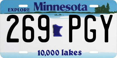 MN license plate 269PGY