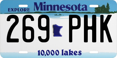 MN license plate 269PHK
