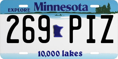 MN license plate 269PIZ