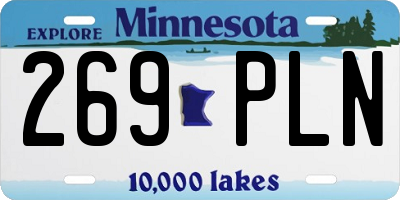 MN license plate 269PLN