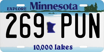 MN license plate 269PUN
