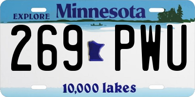 MN license plate 269PWU