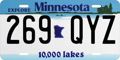 MN license plate 269QYZ