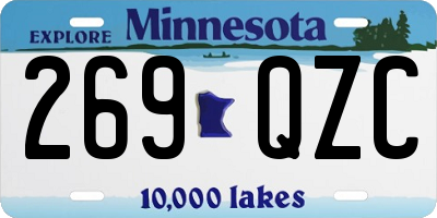 MN license plate 269QZC
