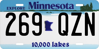 MN license plate 269QZN