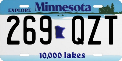 MN license plate 269QZT
