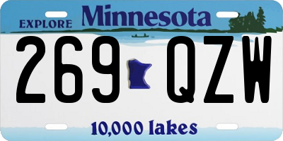 MN license plate 269QZW