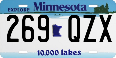 MN license plate 269QZX