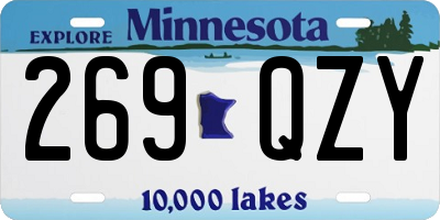 MN license plate 269QZY
