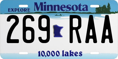 MN license plate 269RAA