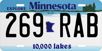 MN license plate 269RAB