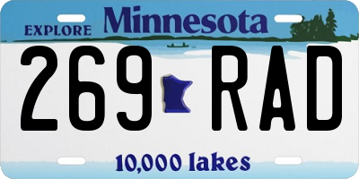 MN license plate 269RAD