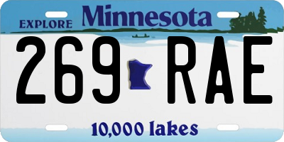MN license plate 269RAE