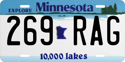 MN license plate 269RAG
