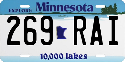 MN license plate 269RAI