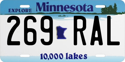 MN license plate 269RAL