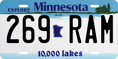 MN license plate 269RAM