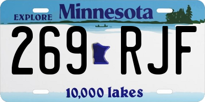 MN license plate 269RJF