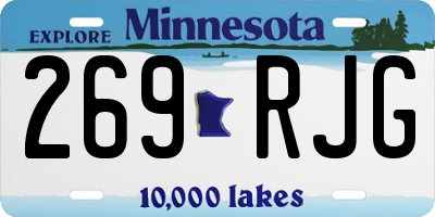 MN license plate 269RJG