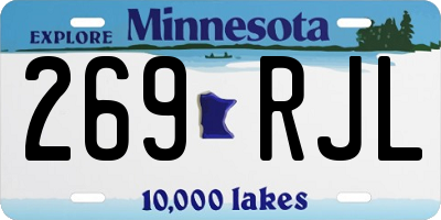 MN license plate 269RJL