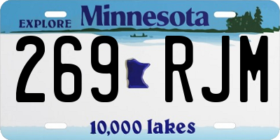 MN license plate 269RJM