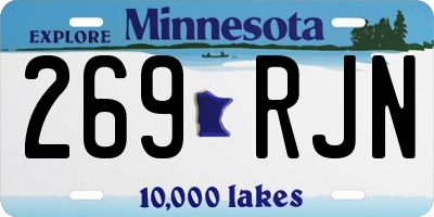 MN license plate 269RJN