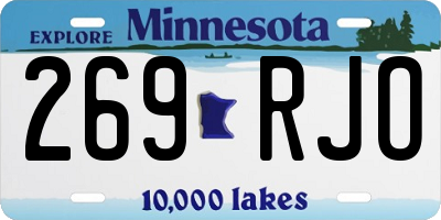 MN license plate 269RJO