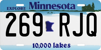 MN license plate 269RJQ
