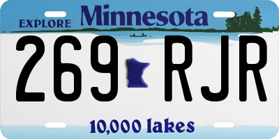 MN license plate 269RJR