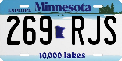 MN license plate 269RJS