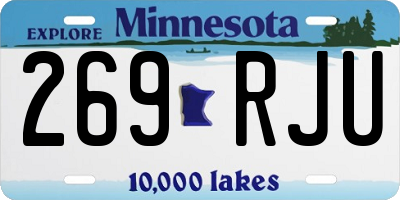 MN license plate 269RJU