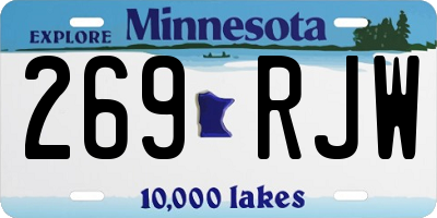 MN license plate 269RJW