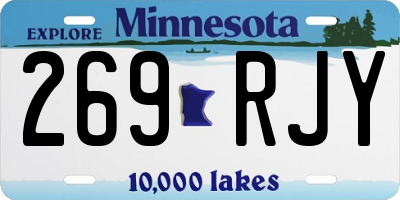 MN license plate 269RJY