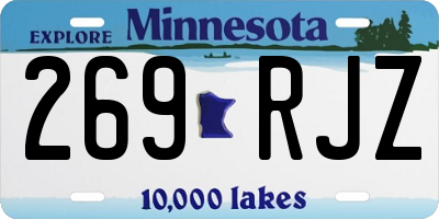 MN license plate 269RJZ