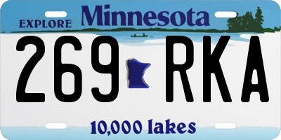 MN license plate 269RKA