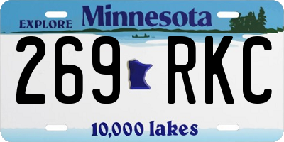 MN license plate 269RKC