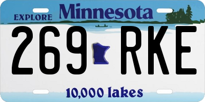 MN license plate 269RKE