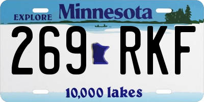 MN license plate 269RKF