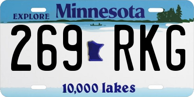 MN license plate 269RKG