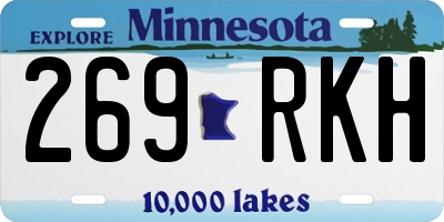 MN license plate 269RKH
