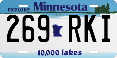 MN license plate 269RKI