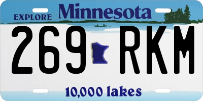 MN license plate 269RKM