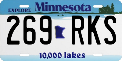 MN license plate 269RKS