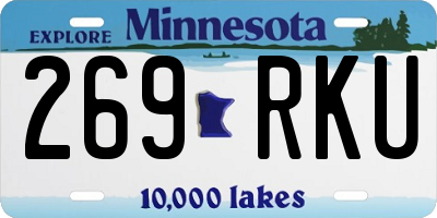 MN license plate 269RKU