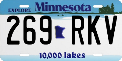 MN license plate 269RKV
