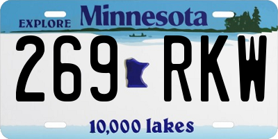 MN license plate 269RKW