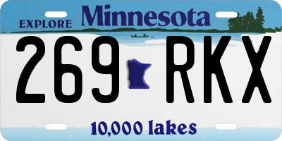 MN license plate 269RKX