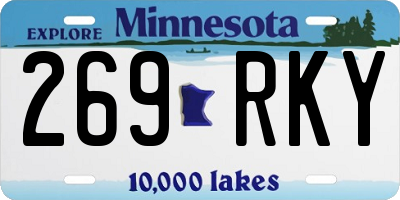MN license plate 269RKY