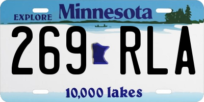 MN license plate 269RLA