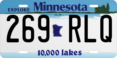 MN license plate 269RLQ